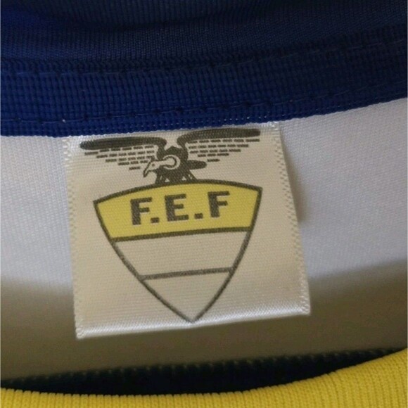 Ecuador Mens Small‎ FEF Football Embroidered Jersey Shirt Blue Soccer - Picture 3 of 6